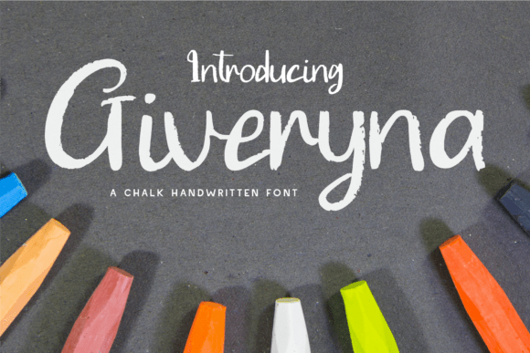 Giveryna Font: A Textured Chalk Typeface for Editorial Design