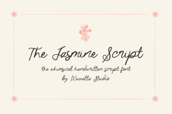 The Jasmine Script Font for Elegant Handmade Labels